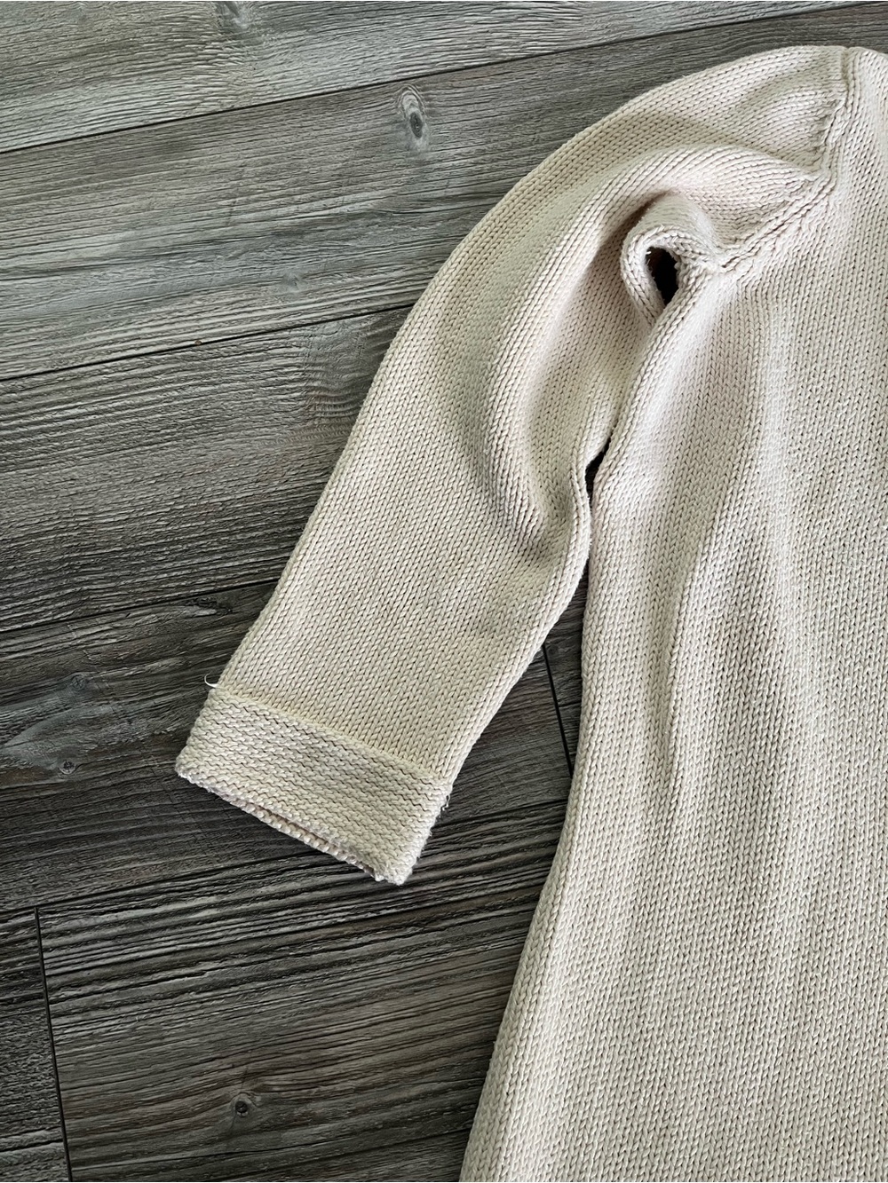 Pure Handknit cardigan, 100% cotton, fringe - Picture 3 of 6